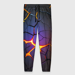 Женские брюки Неоновые трещины - лава