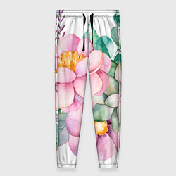 Женские брюки Пастельные цветы - посередине
