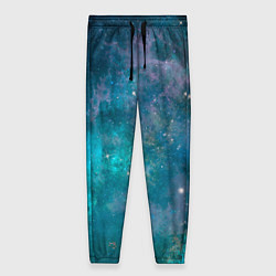 Женские брюки Абстрактный светло-синий космос и звёзды