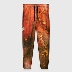 Женские брюки Абстрактный красный туман и краски