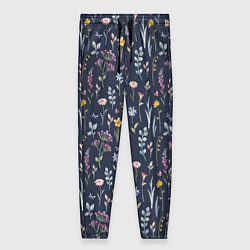 Женские брюки Акварельная цветочная полянка