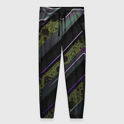 Женские брюки Фиолетовые и зеленые вставки