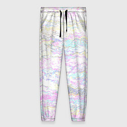 Брюки женские Абстракция радужное на белом, цвет: 3D-принт