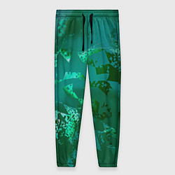 Женские брюки Зелёные обрывки фигур
