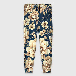 Женские брюки Золотые цветы узор