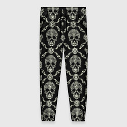 Брюки женские Узор с черепами Pattern with skulls, цвет: 3D-принт