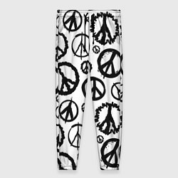 Брюки женские Many peace logo, цвет: 3D-принт