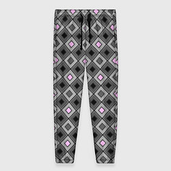 Брюки женские Серо - розовый геометрический узор, цвет: 3D-принт