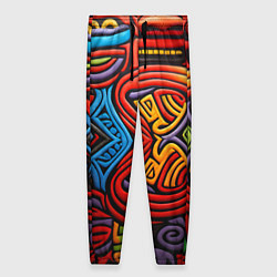 Женские брюки Разноцветный узор в стиле абстракционизм