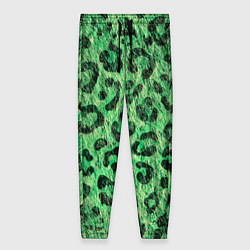 Брюки женские Зелёный леопард паттерн, цвет: 3D-принт