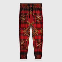 Женские брюки Красная шотландская клетка royal stewart