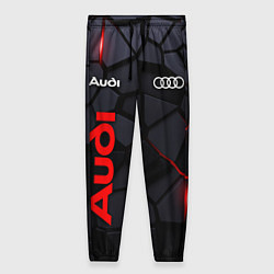 Брюки женские Audi черные плиты с эффектом свечения, цвет: 3D-принт