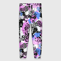 Брюки женские Multicolored wild cats, цвет: 3D-принт