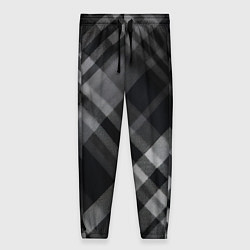 Женские брюки Черно-белая диагональная клетка в шотландском стил