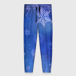Женские брюки Декоративные снежинки на фиолетовом
