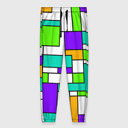 Женские брюки Геометрический зелёно-фиолетовый