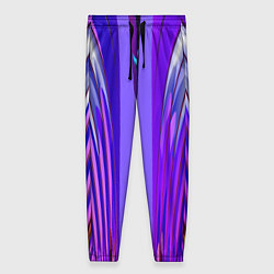 Брюки женские Фиолетовые линии и полосы, цвет: 3D-принт