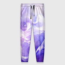 Женские брюки Белые узоры на абстрактном фиолетовом фоне