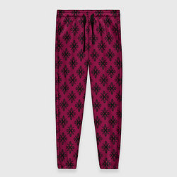 Женские брюки Паттерн узоры тёмно-розовый