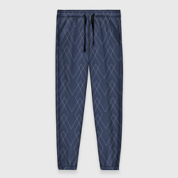 Женские брюки Серо-синий геометричные линии