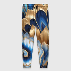 Брюки женские Королевский синий с золотом, цвет: 3D-принт