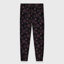 Женские брюки Тёмно-розовый паттерн цветы