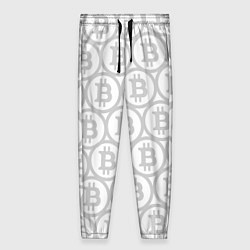Женские брюки Биткоин патерн на белом фоне