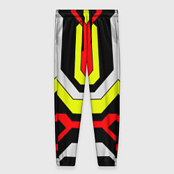 Женские брюки Жёлтые и красные техно линии