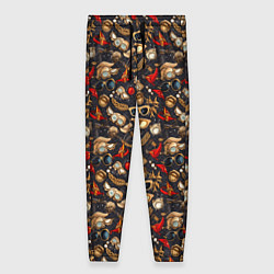 Женские брюки Паттерн из красных абстрактных очков