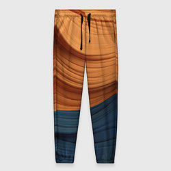 Женские брюки Оранжевая и синяя абстракция