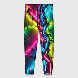 Женские брюки Трещина - неон