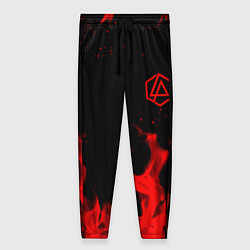 Женские брюки Linkin Park красный огонь лого