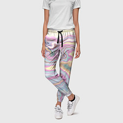 Брюки женские Мрамор узор разноцветный, цвет: 3D-принт — фото 2