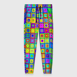 Женские брюки Узор из разноцветных квадратов