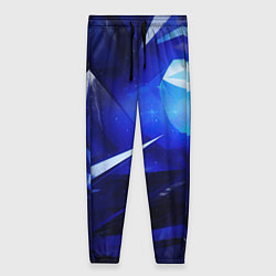 Брюки женские Black and blue abstract background sport style, цвет: 3D-принт