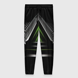Женские брюки Black green abstract nvidia style