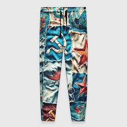 Брюки женские Пэчворк джинсы из СССР, цвет: 3D-принт
