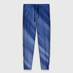 Брюки женские Белые полосы на синем фоне, цвет: 3D-принт
