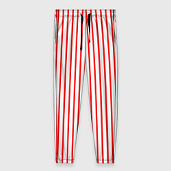 Брюки женские Белый в красную полоску, цвет: 3D-принт