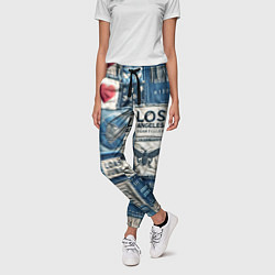 Брюки женские Лос Анджелес на джинсах-пэчворк, цвет: 3D-принт — фото 2