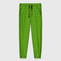 Женские брюки Кислотный зелёный имитация сетки
