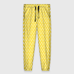 Брюки женские Жёлтый имитация сетки паттерн, цвет: 3D-принт