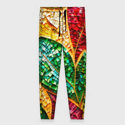 Женские брюки Яркая мозаика с разноцветным абстрактным узором и
