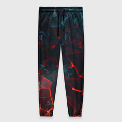 Женские брюки Темная абстракция с разломом красных плит