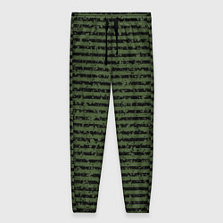 Женские брюки Лесной зелёный полосатый