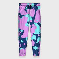Брюки женские Паттерн с сиреневыми и голубыми пятнами, цвет: 3D-принт