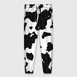 Женские брюки Черно белый коровий узор