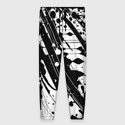 Брюки женские Чёрно белая абстракция - кляксы, цвет: 3D-принт