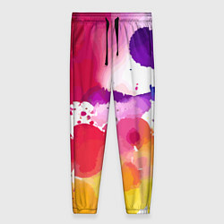 Женские брюки Яркие абстрактные акварельные кляксы - нейросеть