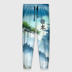 Женские брюки Японский пейзаж - акварель живопись